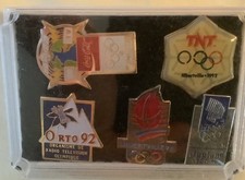 Olympic Souvenir Pins, 5, Albertville, Lillehammer In Orig Box