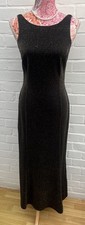 Vintage Next Dress UK 10 Y2K Black Gold Sparkle Long Midi Fitted 90’s Party