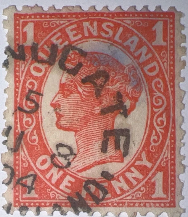 Travelstamps: 1897 Австралия-Квинсленд #113, 1p королева Виктория б/у - Изображение 2 из 4