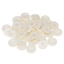 50pcs 60L Sewing Buttons 1-1/2" Resin Round Flat 4-Hole Craft Buttons, Beige