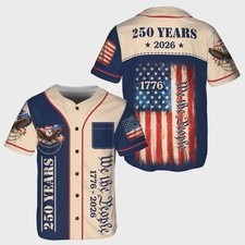 USA 250th Anniversary Baseball Jersey – We The People Patriotic America Shirt