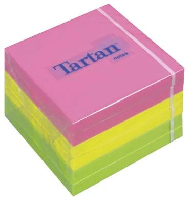 1-12X Tartan Notes Haftnotizen, 76 X 76 Mm, Neon, 100 Blatt/Block Bis 56% Rabatt-image