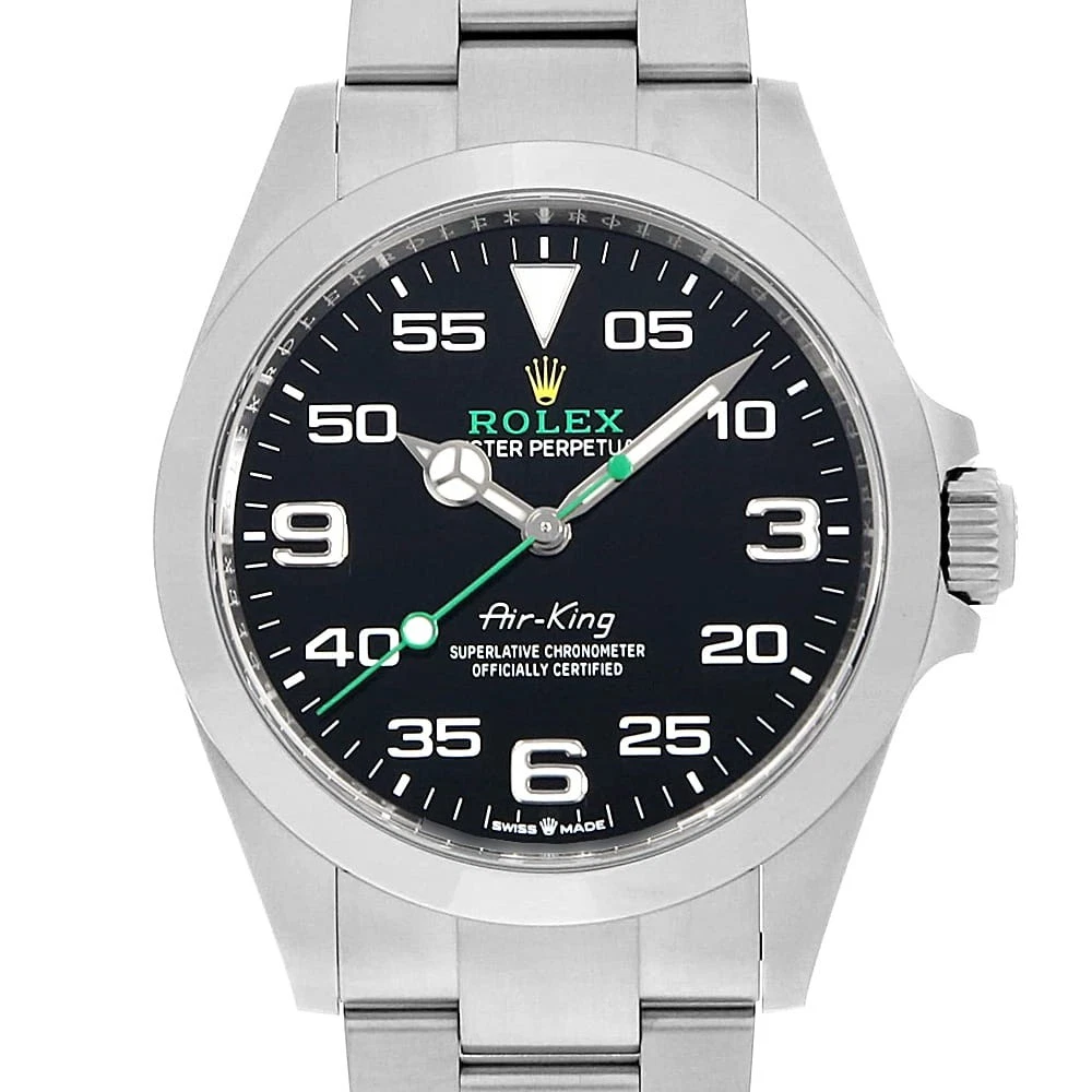 ROLEX Air king 126900 Black Random Number second hand mens
