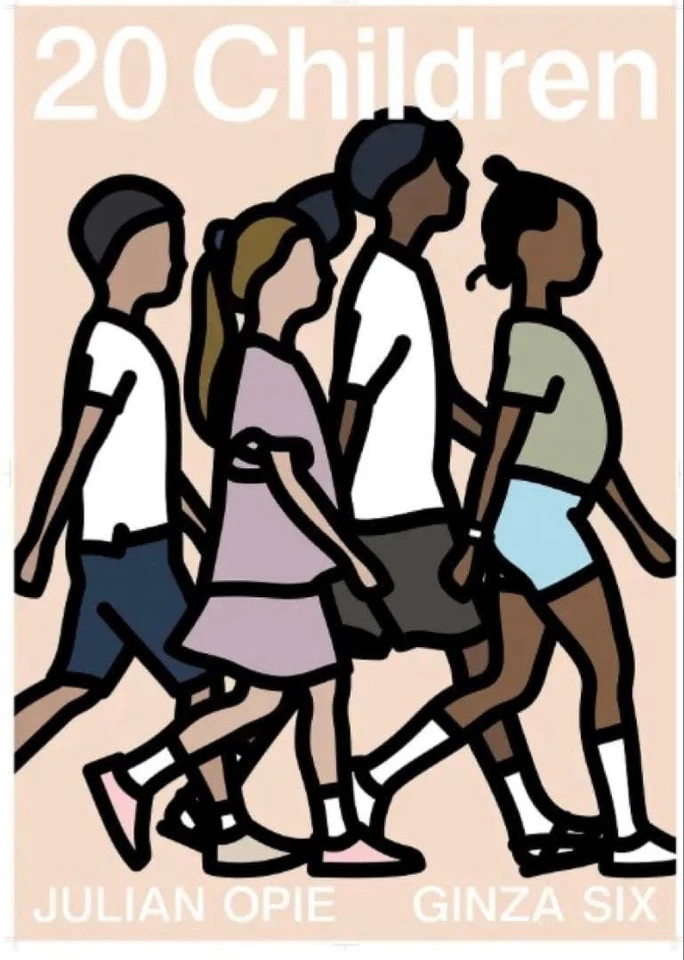 JULIAN OPIE / Ausstellung 20 Kinder 2025 Japan Original Promo Poster A1 23x33in - Bild 1 von 2