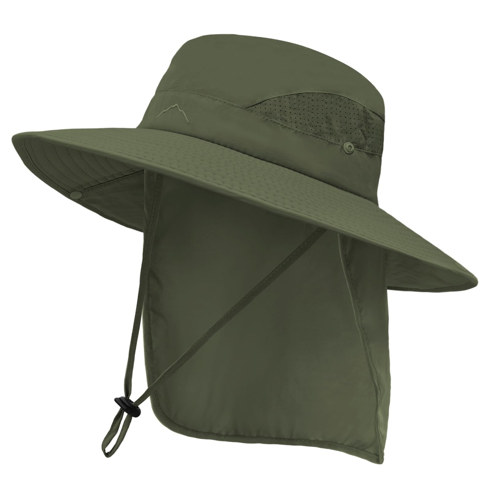 Men Women Wide Brim Sun Hat UV Protection Fishing Bucket Hat with Neck Flap