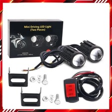 Universal Motorcycle LED Headlight Projector Lens Dual Color ATV Scooter