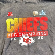 Kansas City Chiefs Hoodie Youth Large Gray Sweatshirt Pullover New NFL Football