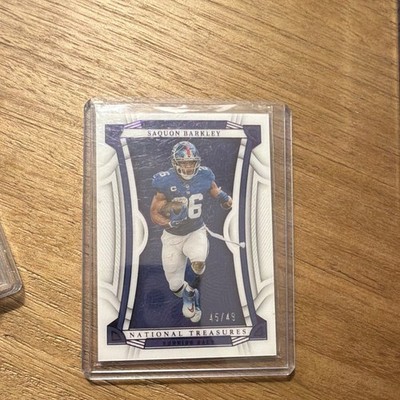 Panini 2022 National Treasures Saquon Barkley NY Giants #58 Purple #/49
