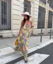 Zara ZW Collection Floral Print Long Maxi Dress Size S 3193/123 Bloggers Fave