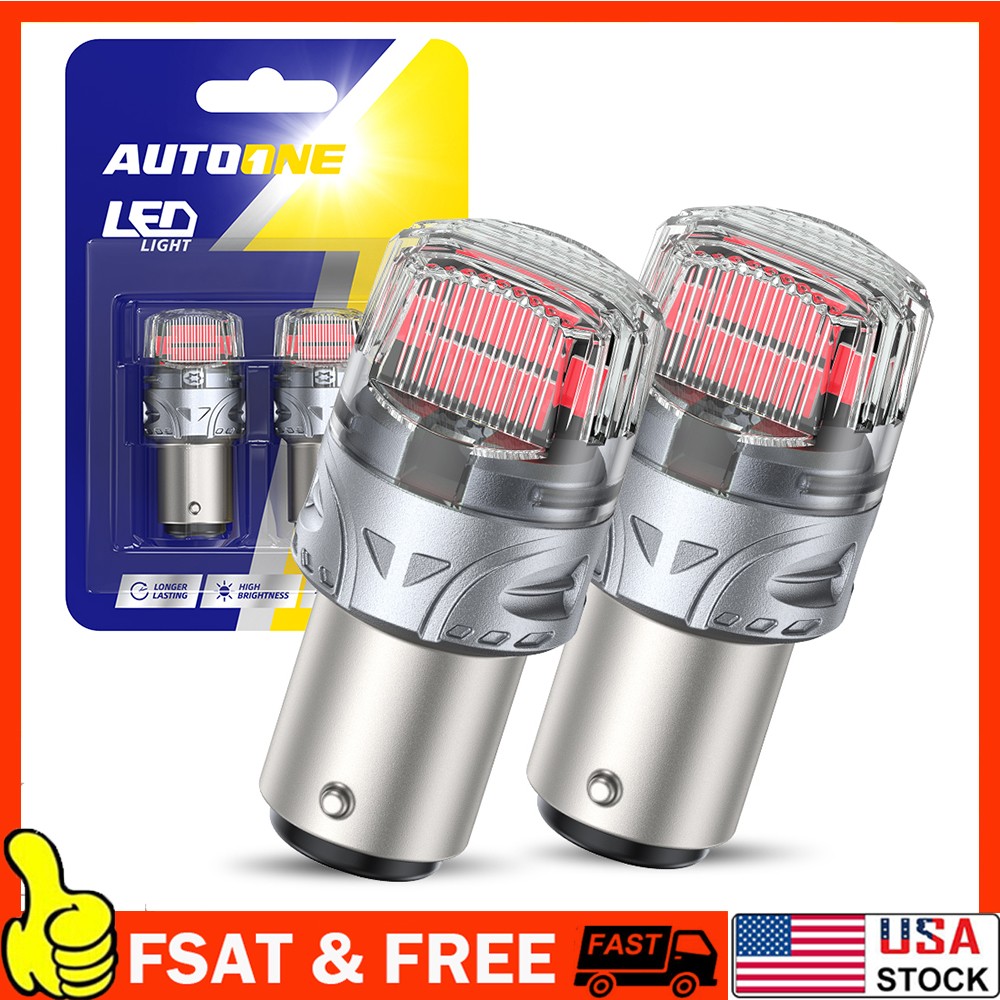 1157 LED Red DRL Switchback Turn Signal Indicator Parking Light Bulbs 1-10Set