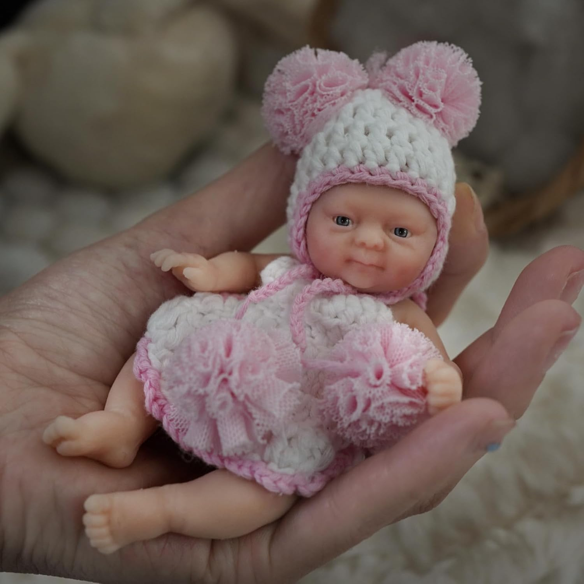 Silicone Baby Girl Emma,Mini Reborn Baby Dolls, Tiny Silicone