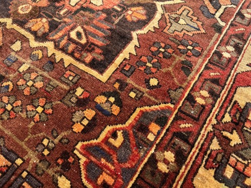 7x10 ANTIQUE RUG HANDMADE VINTAGE HAND-KNOTTED old worn heriz fine oriental 6x9 - Picture 17 of 21