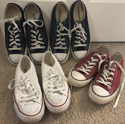 Converse Unisex Adults Low Top Lace-Up Sneakers Multicolor Lot of 4 pair