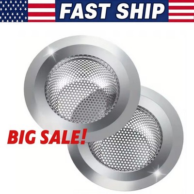 2X 4.5'' Kitchen Sink Strainer Stopper Stainless Steel Drain Basket Waste Plug