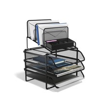 Staples All-In-One Wire Mesh Desk Organizer, 10-Compartments, Accessory Holde...
