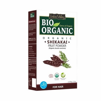 INDUS VALLEY Organic Shikakai Powder for Frizzy, Soft & Shiny Hair 100gm