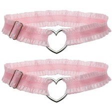 2 PC Lace Wedding Garter Belt, Womens Bride Party Prom, Elastic Band, White