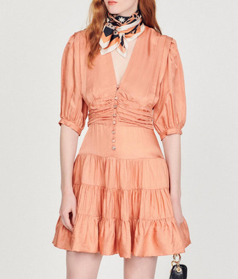 Sandro Women's Dress Mini Ruffle Frilly SFPRO02553 FR 36 / US 4 S