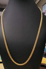 23-inch Gold Tone Metal Chain NecklaceI , Unisex, Unique Pattern Of Chain Types.