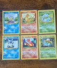 Vintage Pokemon Cards Starters Base Set Lot 6 LP Squirtle, Charmander, Bulbasaur