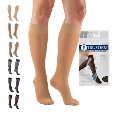 Truform Sheer Compression Stockings, 8-15 mmHg, Medium (1 Pair), Beige