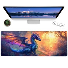 Fantasy Dragon Gaming Mouse Pad 12x31.5in Large Extended Desk Mat with E