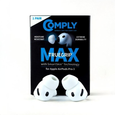 Truegrip MAX | Premium Memory Foam Replacement Earbud Tips for Apple Airpods Pro