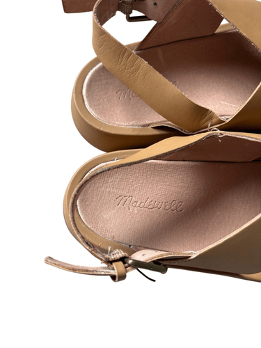 Madewell The Maeva Flatform Leather Sandals size 9 Amber Brown Tan Slingback - Picture 8 of 10
