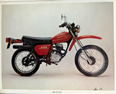 1980 Honda XL-100S Dealer press kit color photo original