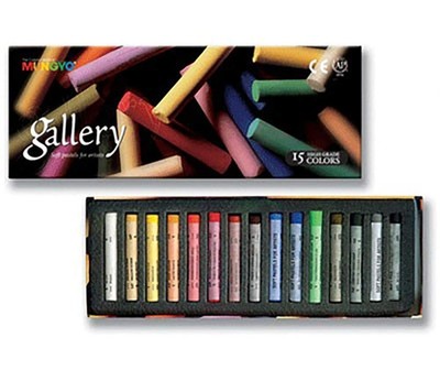 15 PCS Gallery Soft Pastels Cardboard Box Assorted Colors Drawing Art Set