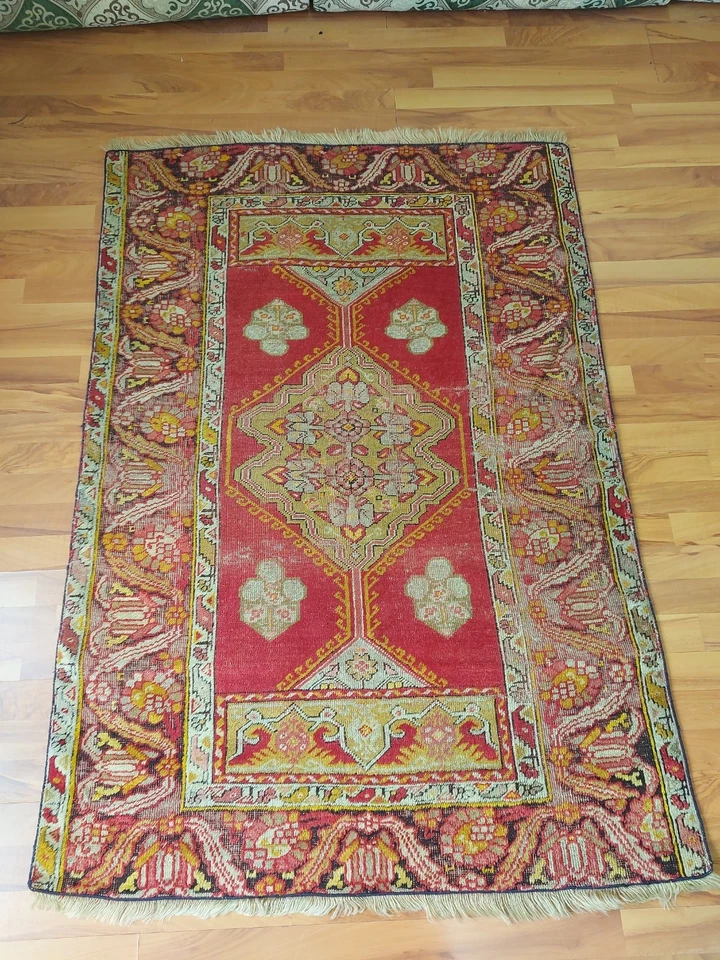 Antigua alfombra especial de 1800 alfombra de oración antigua, alfombra floral multicolor alfombra de lana Foto 2 de 4