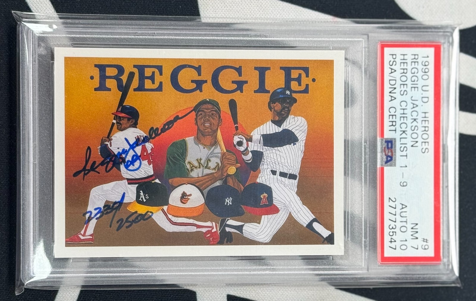 1990 Upper Deck Baseball Heroes Autograph Reggie Jackson Auto /2500 PSA 7 w/ 10