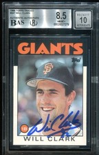 1986 Topps Traded #24T Will Clark signed auto card BGS BAS 8.5 10