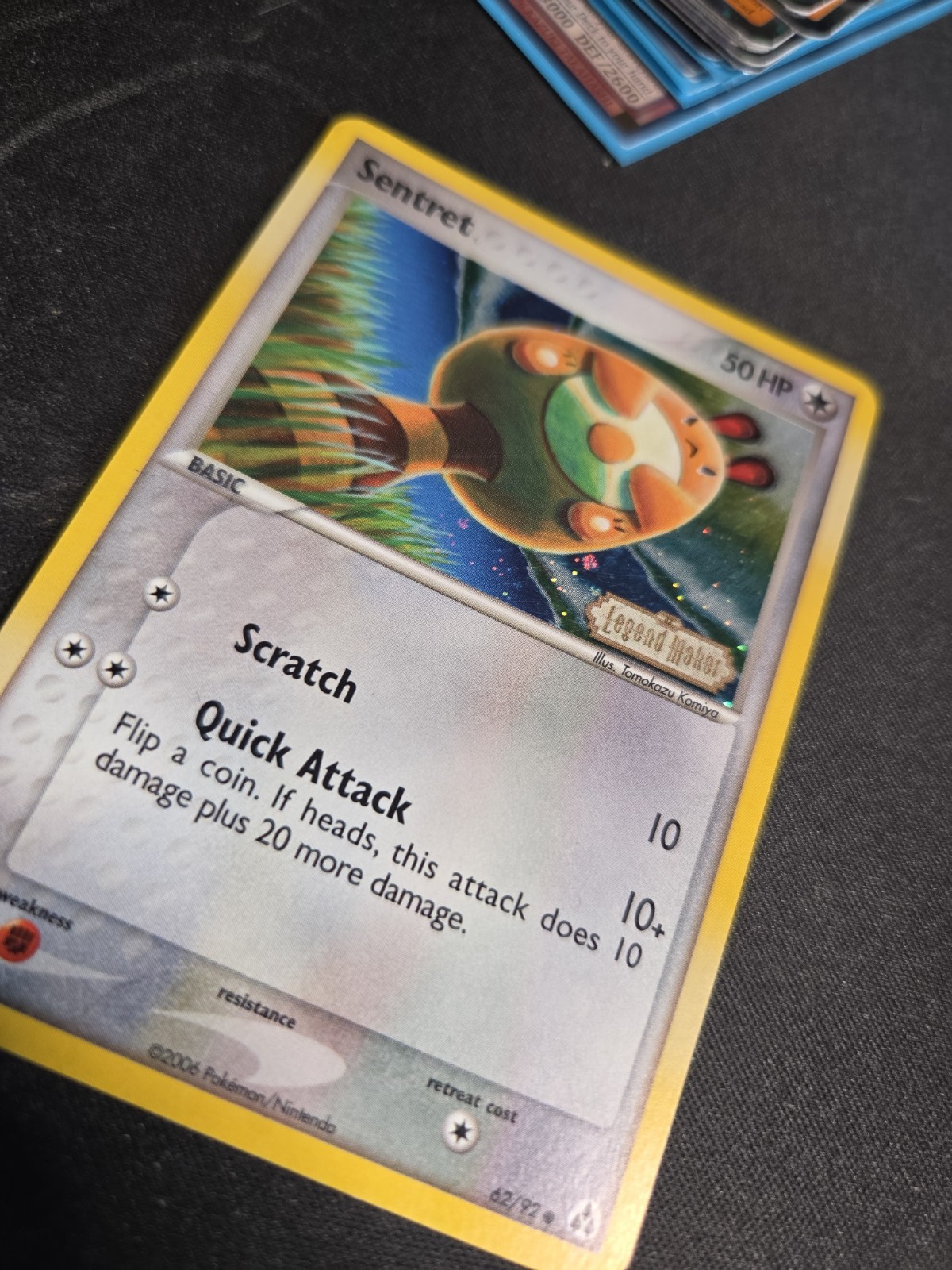 Pokemon Sentret Card 62/92 EX Legend Maker Holo Stamped