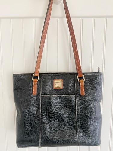 Dooney & Bourke Lexington Shopper Handtasche schwarz klein genarbtes Kieselleder