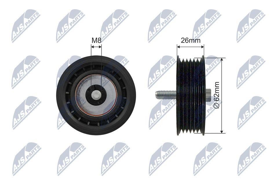 NTY Idler Guide Pulley V-Belt RNK-ME-024 for Mercedes-Benz 62mm x 23mm