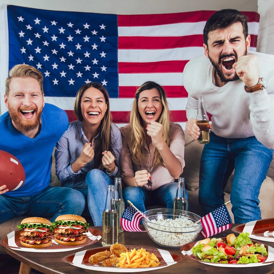 50 PIEZAS Platos de Fútbol, Platos de Fiesta de Fútbol, Papel Desechable en Forma de Fútbol... Foto 4 de 4