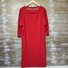 Lauren Ralph Lauren Sheath Dress Gold Button Career Work Wear Cut Out Womens L