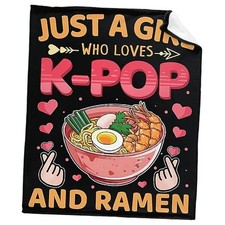 Blanket Super Soft 80"x60" Queen for Women Men Just Girl Who Loves Ramen