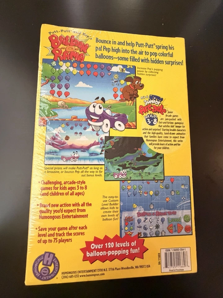 1996 Factory Sealed Humongous Entertainment Putt Putt & Pep’s Balloon-O-Rama CD - Image 2 of 3