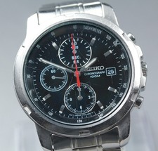 Orologio Uomo Taglia S [Exc+5] SEIKO 7T92-0BF0 Cronografo Quadrante Nero 41mm Qz GIAPPONE