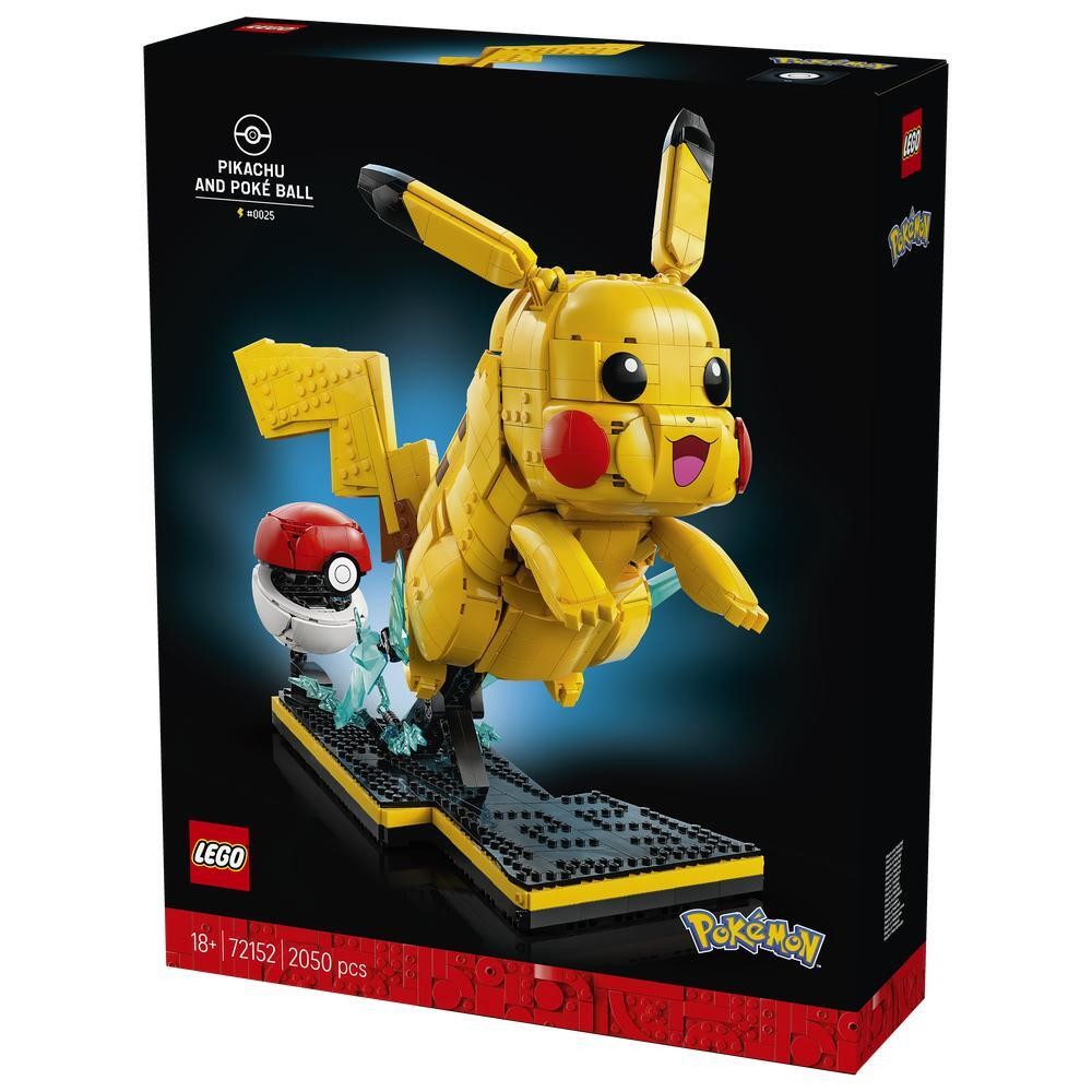 LEGO Pokémon Pikachu and Poké Ball 72152 | Set for Adults, Model Kit with Posable Anime Figure, Dynamic Display Stand, DIY Room or Desk Decor, Gaming Gift, 2050 Pieces - Image 3