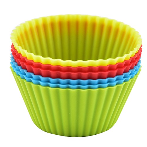 5Pcs Round Silicone Mold Cupcake Muffin Cup Baking Cookies Egg Tart Jelly Mold - Picture 7 of 15