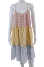 Madewell Womens Cotton Color Block Sleeveless Trapeze Dress Multicolor Size M