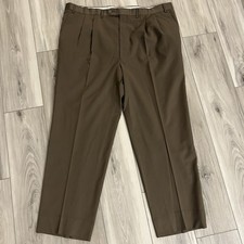 Jack Victor Nano Performance Super 120 Wool Stretch Brown Men Pants Size 44
