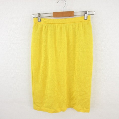 【Skirts】BALENCIAGA Women's Knee-Length Summer Knit Skirt Yellow Size 40