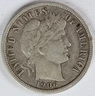 VF 1906  Barber Dime
