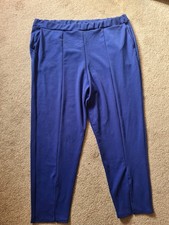 Uk Size 24 Cobalt Blue Trousers Pull On Stretch Elastic Waist 💙💙💙💙💙💙💙💙