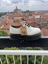 DR.MARTENS  1461 PELLE BIANCHE CON LACCI
