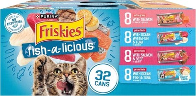 Purina Wet Cat Food Variety Pack Fish-A-Licious Extra Gravy Prime Filets & Tasty